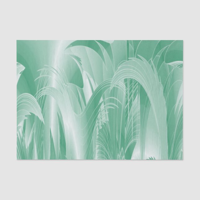 Papel De Seda Folhagem Verde Menta (Frente )