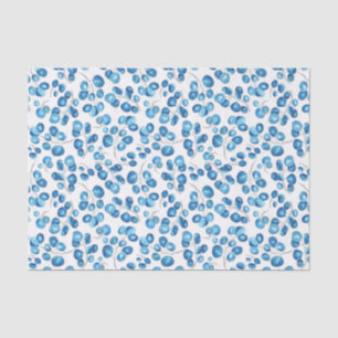 Papel De Seda Folhas Azul-Marinho em Branco