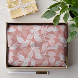 Papel De Seda Folhas Botânicas Macias Silhueta Coral