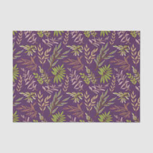 Papel De Seda Folhas Botânicas: Um Fundo Roxo Impressionante