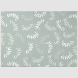 Papel De Seda Folhas Botânicas Verde Teal