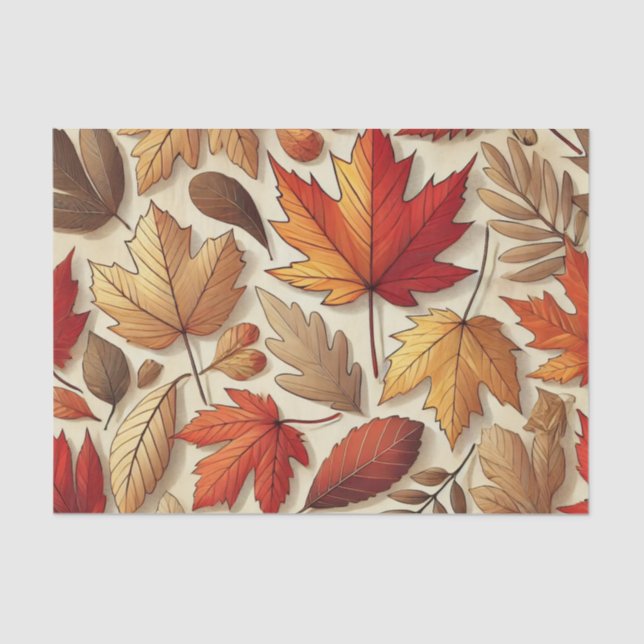 Papel De Seda Folhas clássicas do outono (Frente )