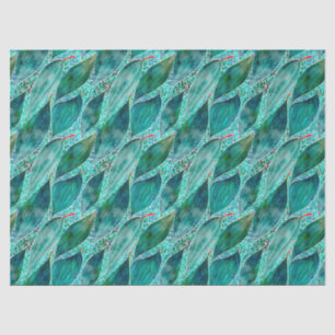 Papel De Seda Folhas de Água Eucalyptus Blue River