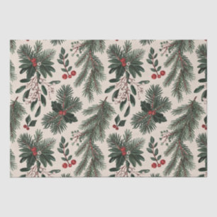 Papel De Seda Folhas de amora sagrada do Natal moderno