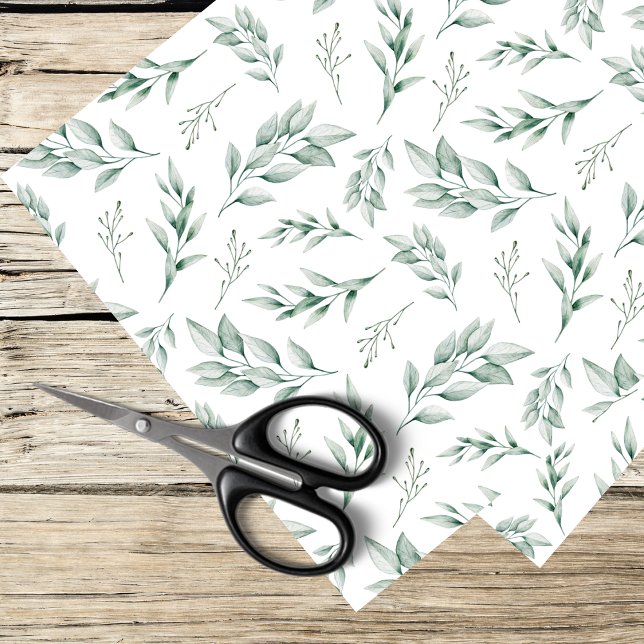 Papel De Seda Folhas de aquarela e verde (Criador carregado)