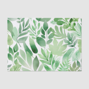 Papel De Seda Folhas de Aquarela Verde Sage
