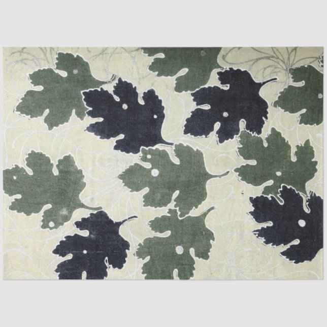 Papel De Seda Folhas de carvalho no outono (Frente )