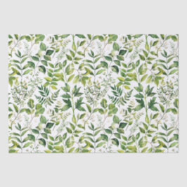 Papel De Seda Folhas de cor aquosa de verde botânico