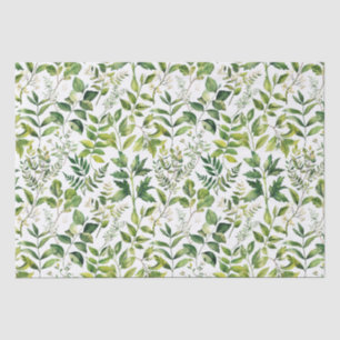 Papel De Seda Folhas de cor aquosa de verde botânico