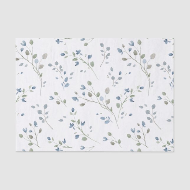 Papel De Seda Folhas de Estilo de Aquarela Pastel (Frente )