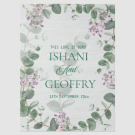 Papel De Seda Folhas de Eucalipto Verde Casamento