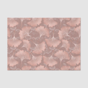 Papel De Seda Folhas de Ginkgo Beijo Romântico Botânica Dourada