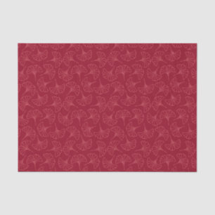 Papel De Seda Folhas de Ginkgo Vermelho Japonês Elegante