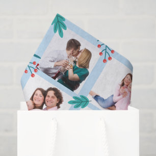 Papel De Seda Folhas de Inverno e Bagas Personalizado 12 x Grade