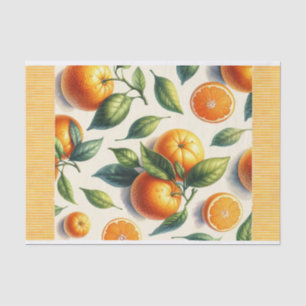 Papel De Seda Folhas de Laranja com Aquarela Casamento