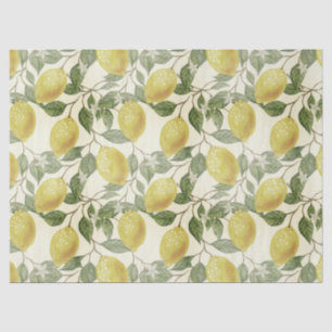 Papel De Seda Folhas de Limões Vintage Botânico