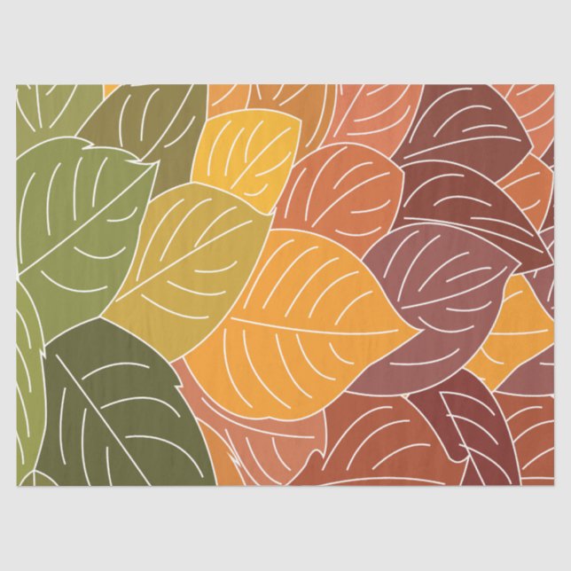 Papel De Seda Folhas de Outono (Frente )