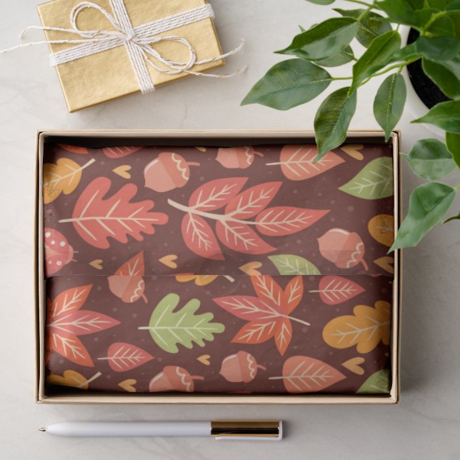 Papel De Seda Folhas de Outono  (Presente)