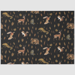 Papel De Seda Folhas de outono de Animais Florestais
