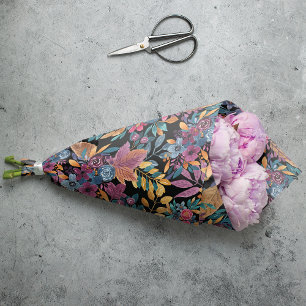 Papel De Seda Folhas de outono mistas Folhas de Berry Padrão de