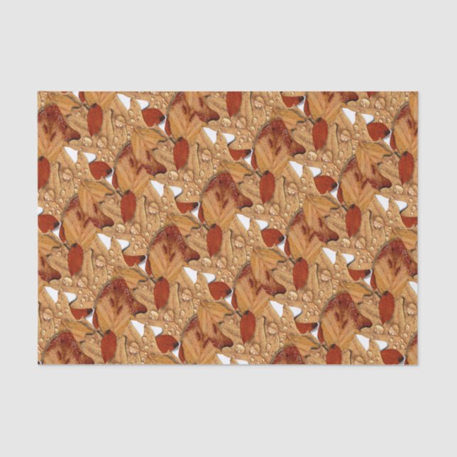 Papel De Seda Folhas de outono Molhadas (Frente )