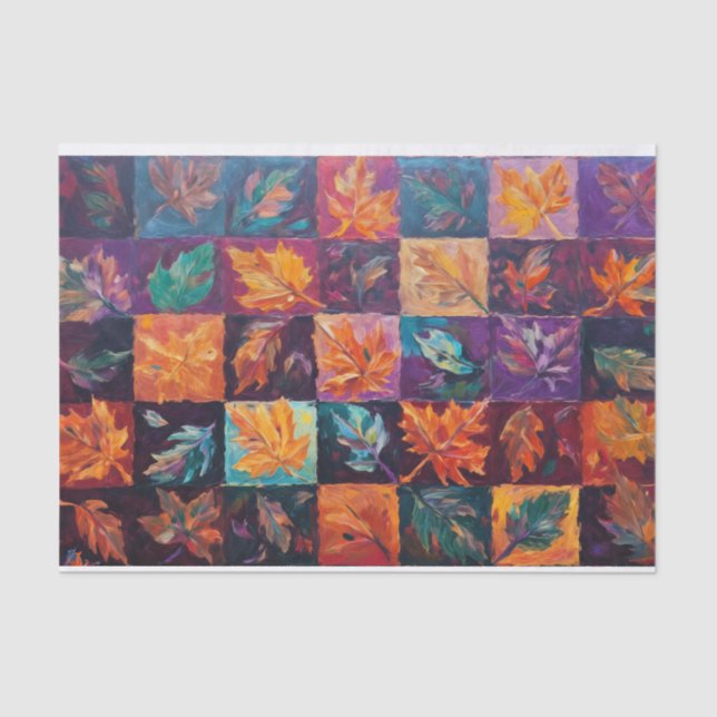 Papel De Seda Folhas de outono, Padrões de Quintal (Frente )