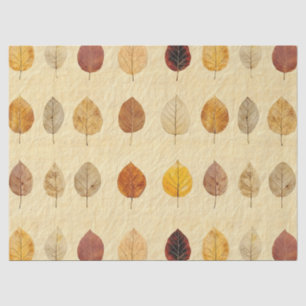 Papel De Seda Folhas de Outono Pressionadas Vintage Dourado Marr