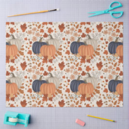 Papel De Seda Folhas de outono Russas de Pumpkins Flores Selvage