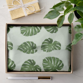 Papel De Seda Folhas de Palma, Folhas Verdes, Padrão Tropical