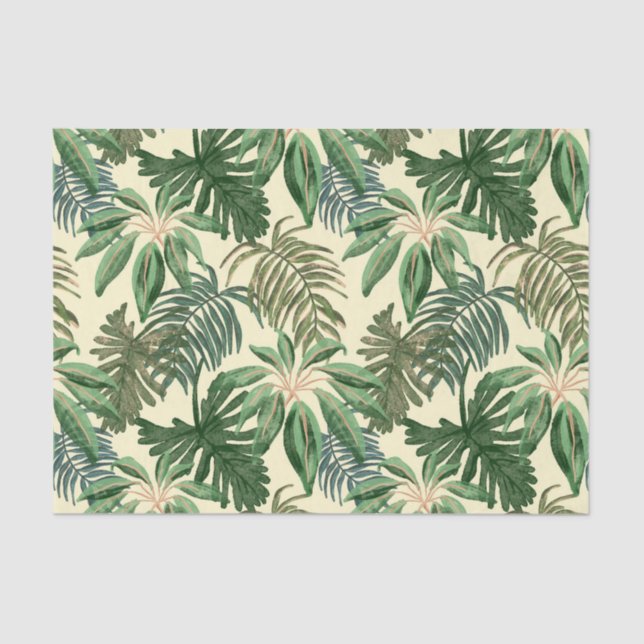 Papel De Seda Folhas de Palma Tropicais (Frente )