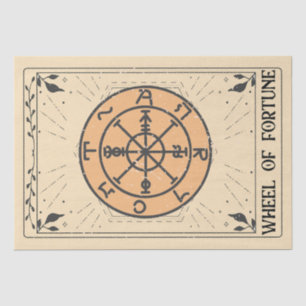 Papel De Seda Folhas de roda de tarot da fortuna