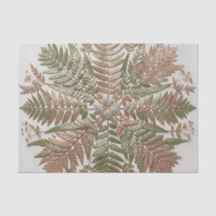 Papel De Seda Folhas de samambaia verde cobre prensado botânico