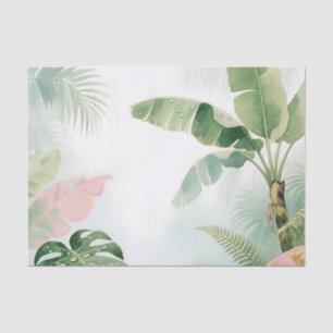 Papel De Seda Folhas de selva tropical aquarela