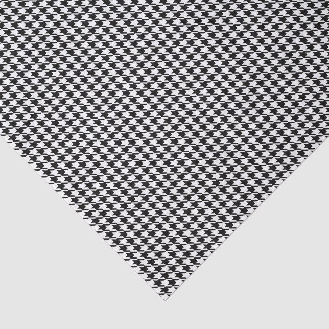 Papel De Seda Folhas de Tecido, Padrão Xadrez Houndstooth Preto  (Detalhes)