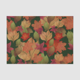 Papel De Seda Folhas do outono em verde