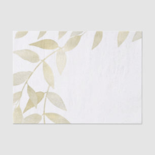 Papel De Seda Folhas Douradas Botânicas Casamento Rústico Modern