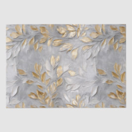 Papel De Seda Folhas Douradas de Cinzas de Prata