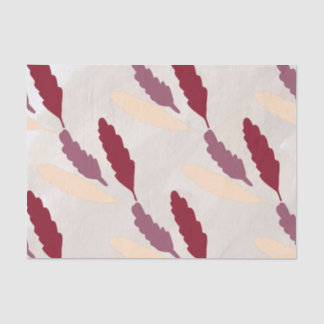 Papel De Seda Folhas Florais Borgonha e Creme