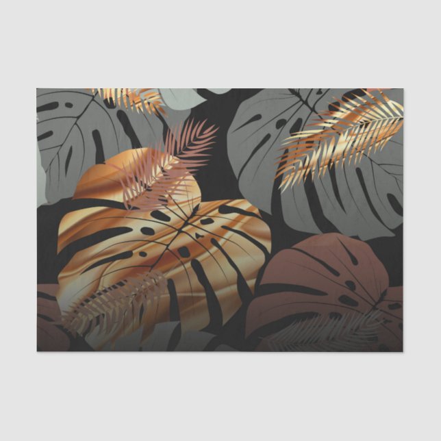 Papel De Seda Folhas Tópicas Elegantes (Frente )