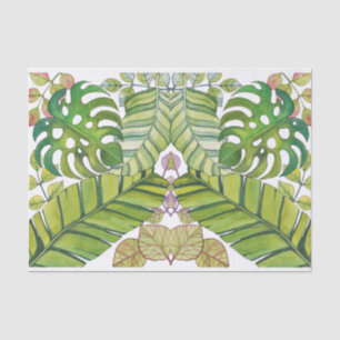 Papel De Seda Folhas Tropicais Bonitas Em Aquarela