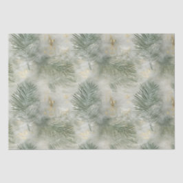 Papel De Seda Folhas Tropicais brancas e Douradas verdes