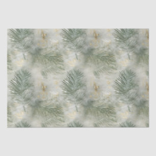 Papel De Seda Folhas Tropicais brancas e Douradas verdes