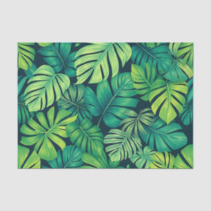 Papel De Seda Folhas Tropicais de Monstera Padrão de Selva