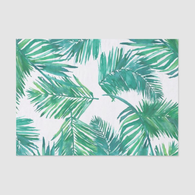 Papel De Seda folhas tropicais de palmeira aquosa (Frente )