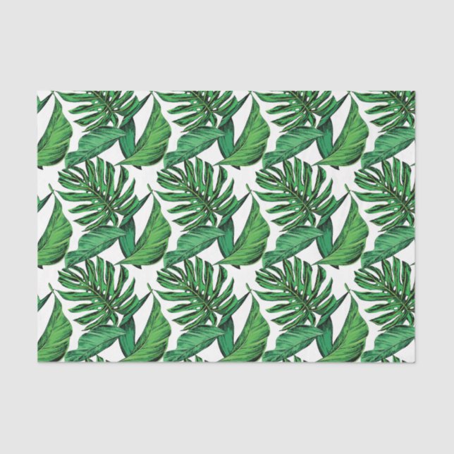 Papel De Seda Folhas Tropicais Desenhando Descamação de Scrapboo (Frente )