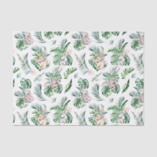 Papel De Seda Folhas tropicais e flores botânicas