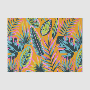 Papel De Seda Folhas Tropicais Havaianas E Plantas Padrão-Impres