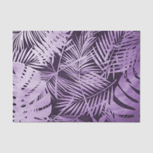 Papel De Seda Folhas tropicais roxas