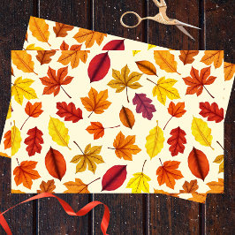 Papel De Seda Folhas Vibrantes de Outono