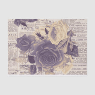 Papel De Seda Folheto Roxo do Jornal Vintage